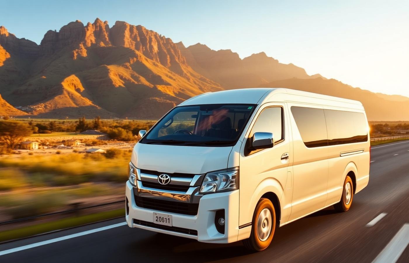 Minibus taxi travelling a regional route in South Africa